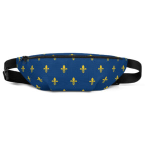Sac Banane Fleur de Lys fond bleu Roi