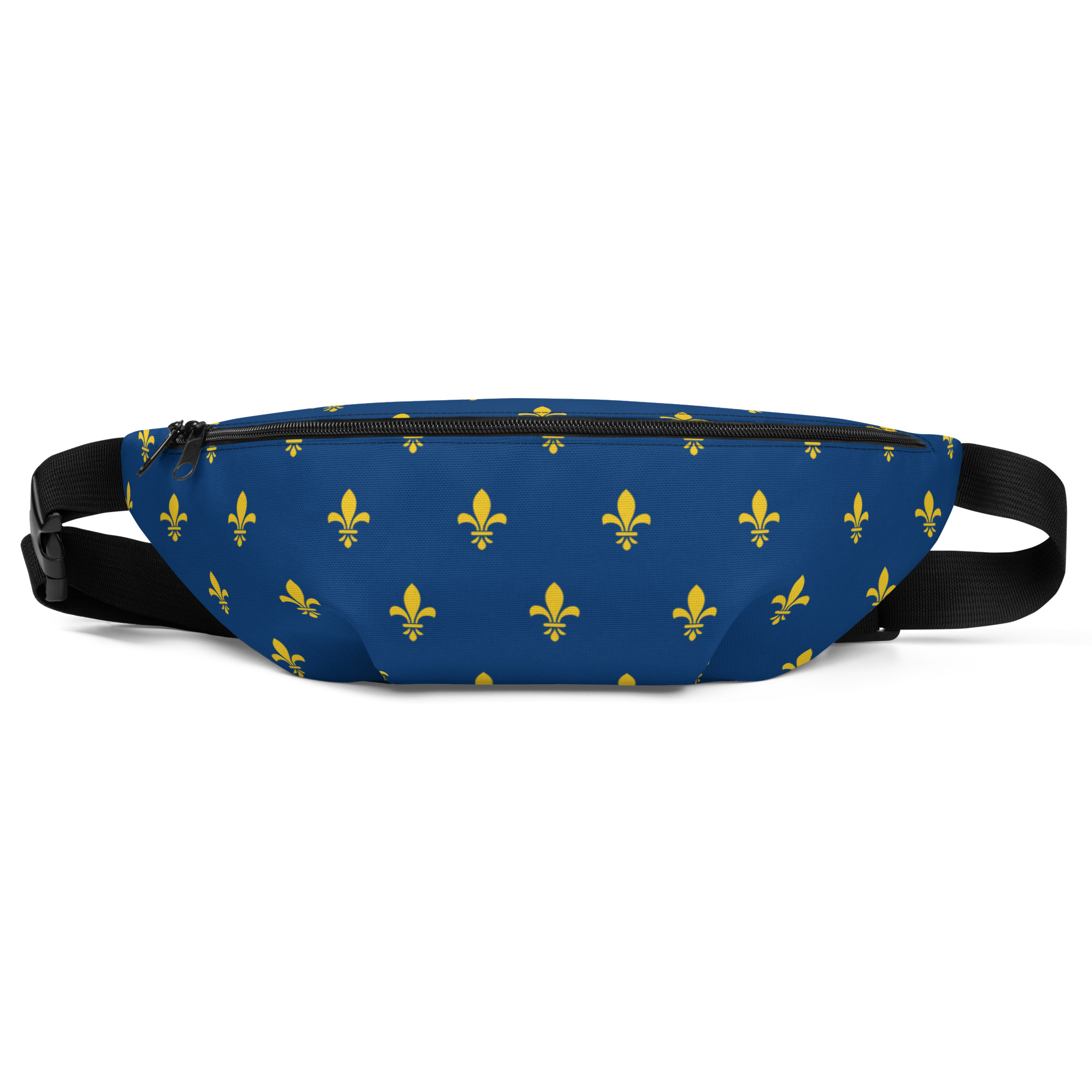 Sac Banane Fleur de Lys fond bleu Roi