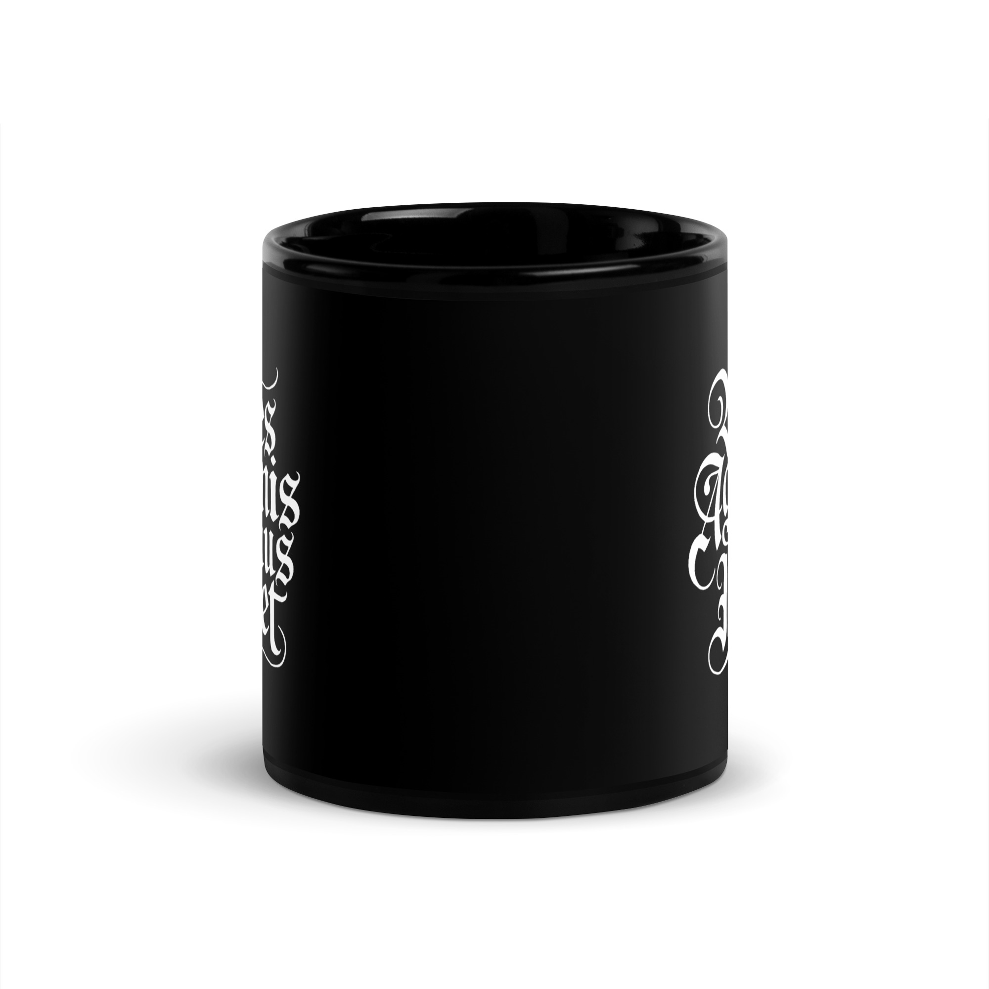 Mug noir Vires agminis unus habet gothique – Image 3