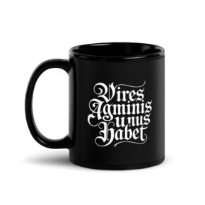 Alternative view of Mug noir Vires agminis unus habet gothique