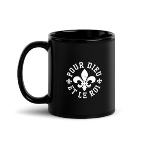 Alternative view of Mug noir Fleur de Lys - Pour dieu et le roi