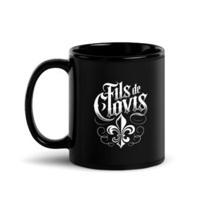 Alternative view of Mug noir Fleur de Lys Fils de Clovis