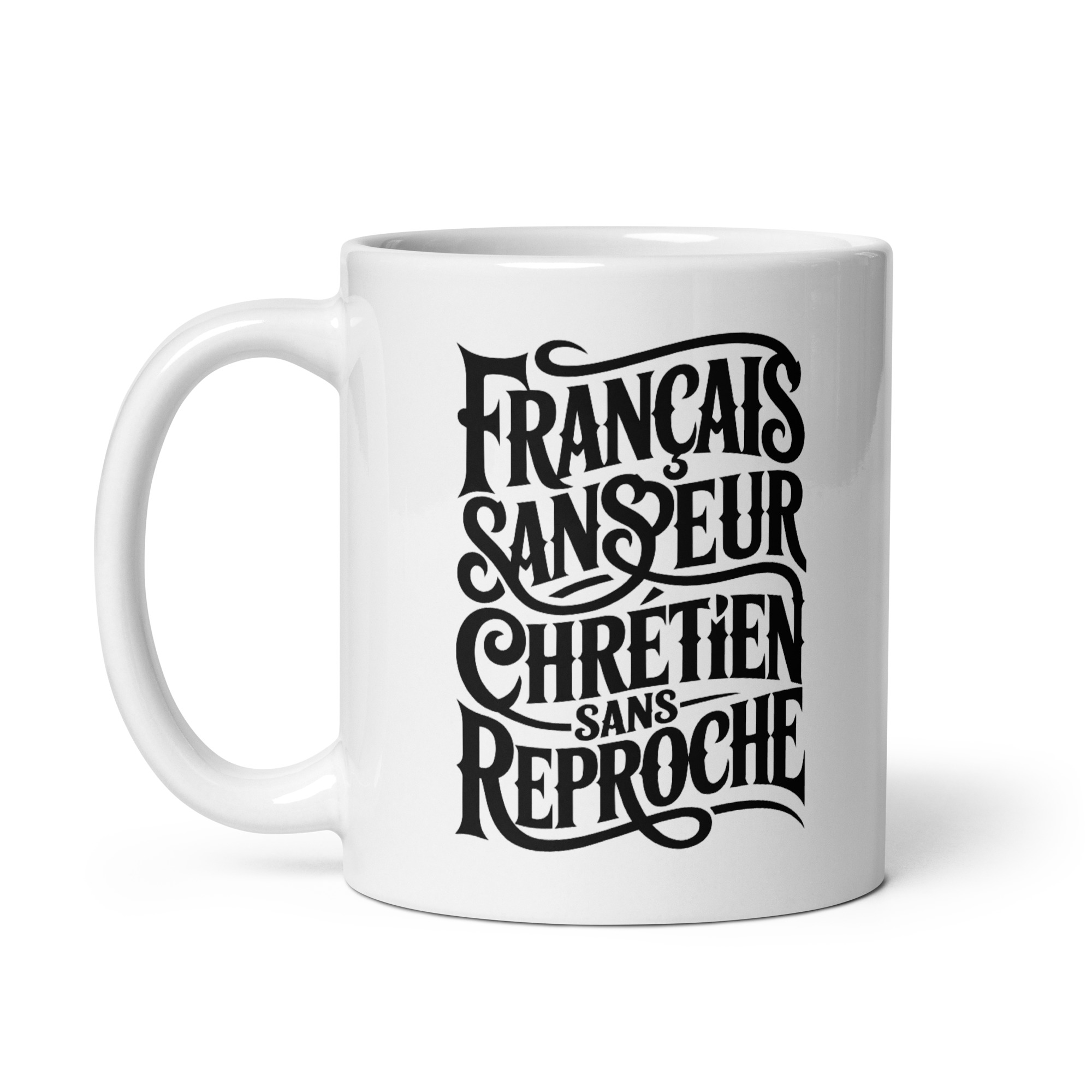 Mug blanc Français sans peur, Chrétien sans reproche – Image 3
