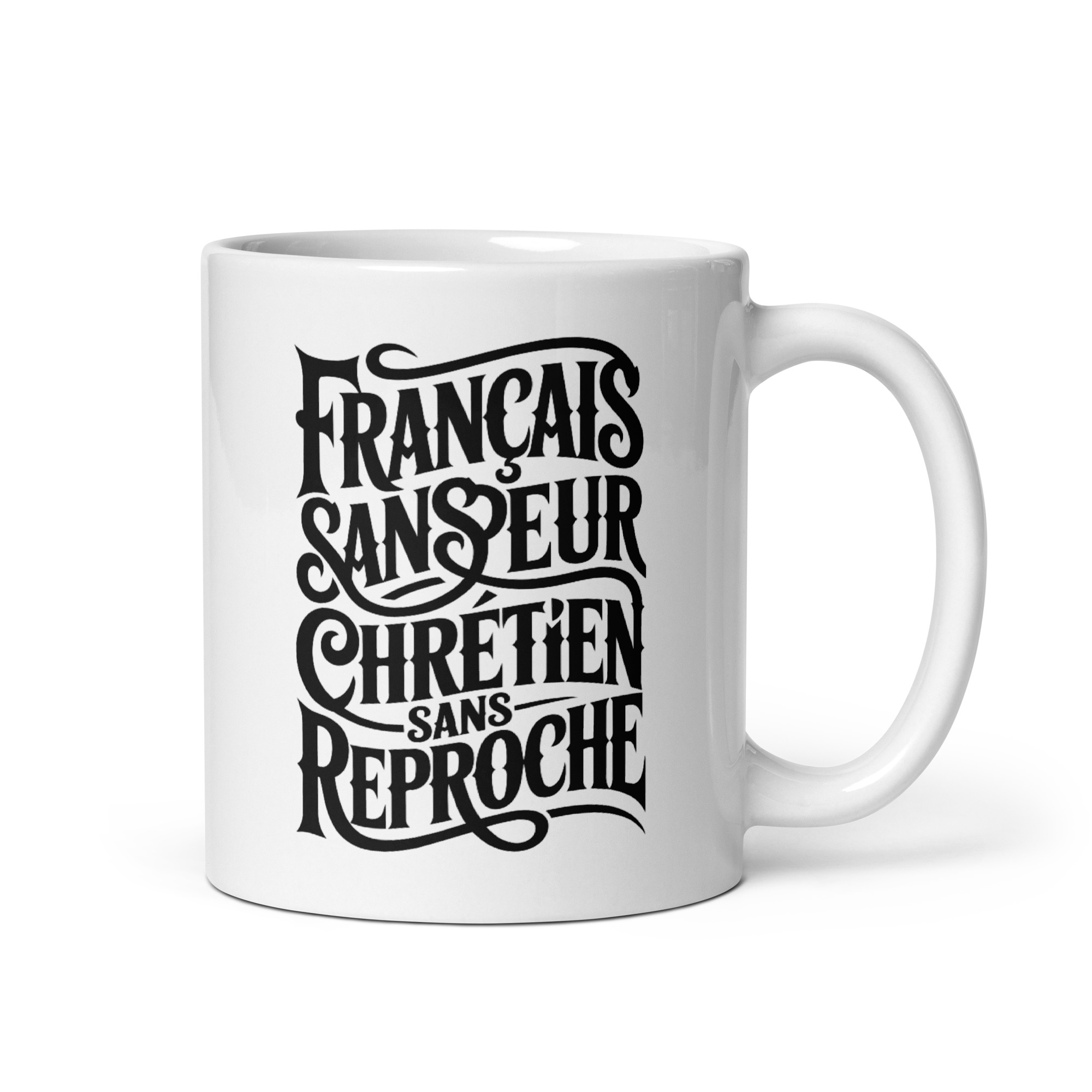 Mug blanc Français sans peur, Chrétien sans reproche – Image 2