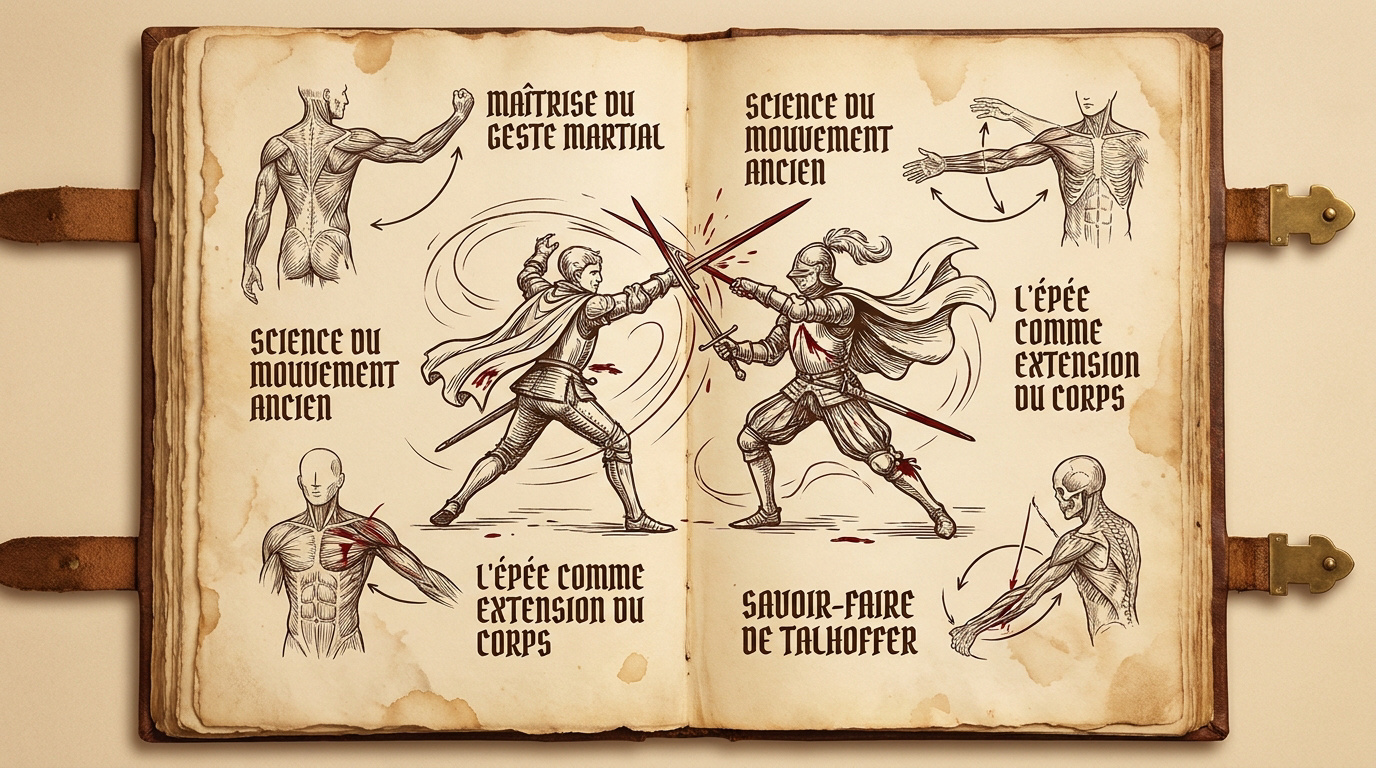 Manuscrit médiéval illustrant la science et l'art du duel européen